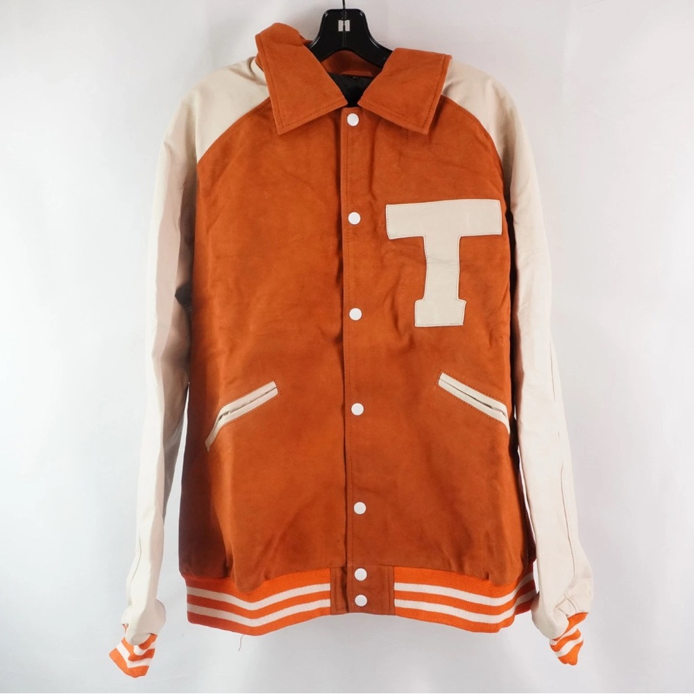 NEW [NYC Jackets] Texas Longhorns NCAA Orange Varsity Letterman Jacket Mens 3XL - Picture 4 of 15